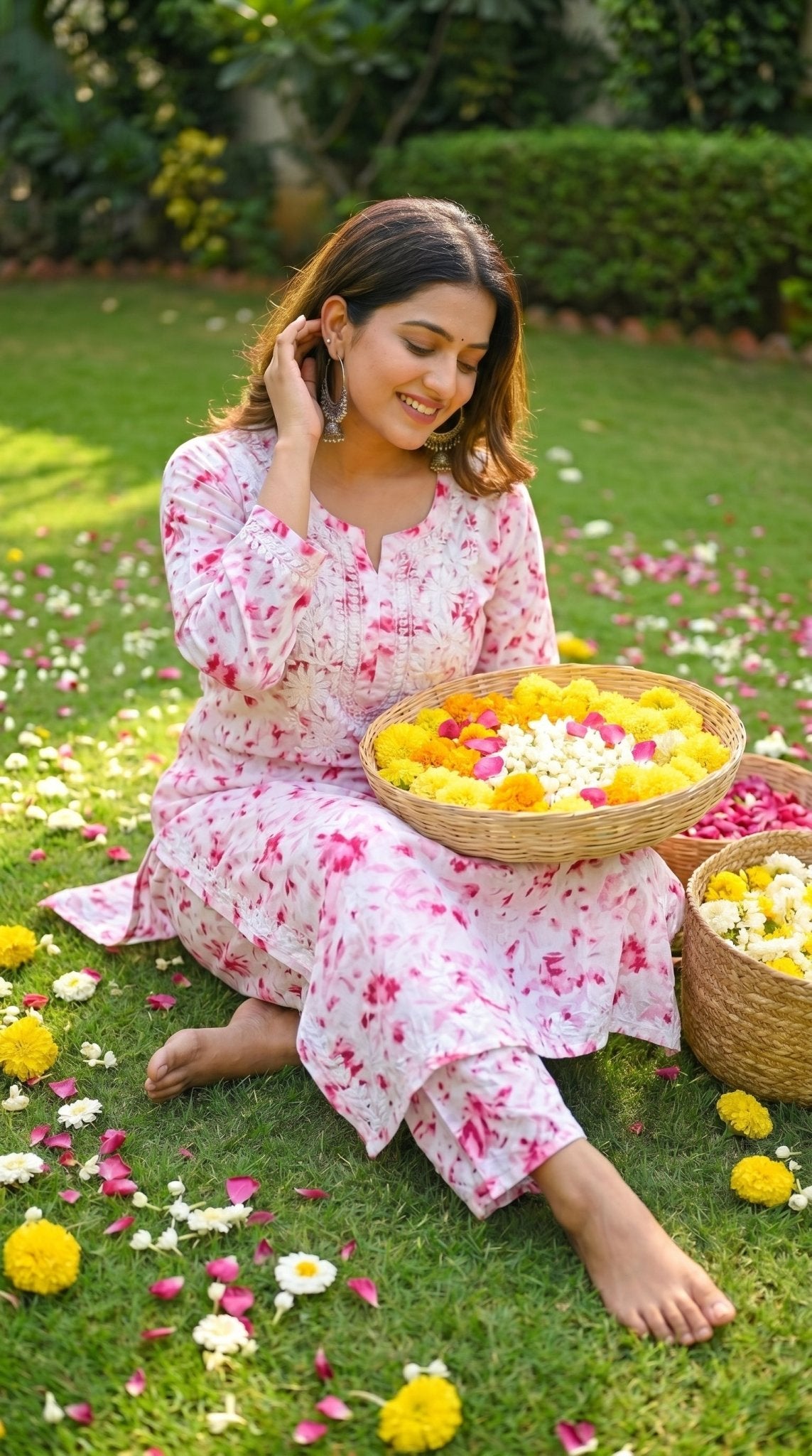 Gul - e - Rooh (Soul of a Blossom) Light Pink Chikankari Kurta Set with Ghaspati Embroidery - Nooriyat